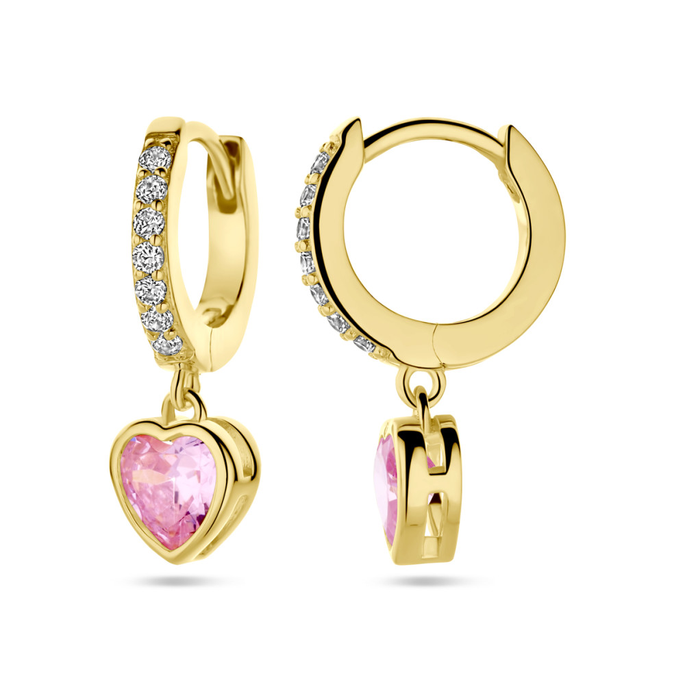 hartvormige-oorringen-met-roze-zirkonia-hangers-gold-plated-klapoorringen-19-5-mm