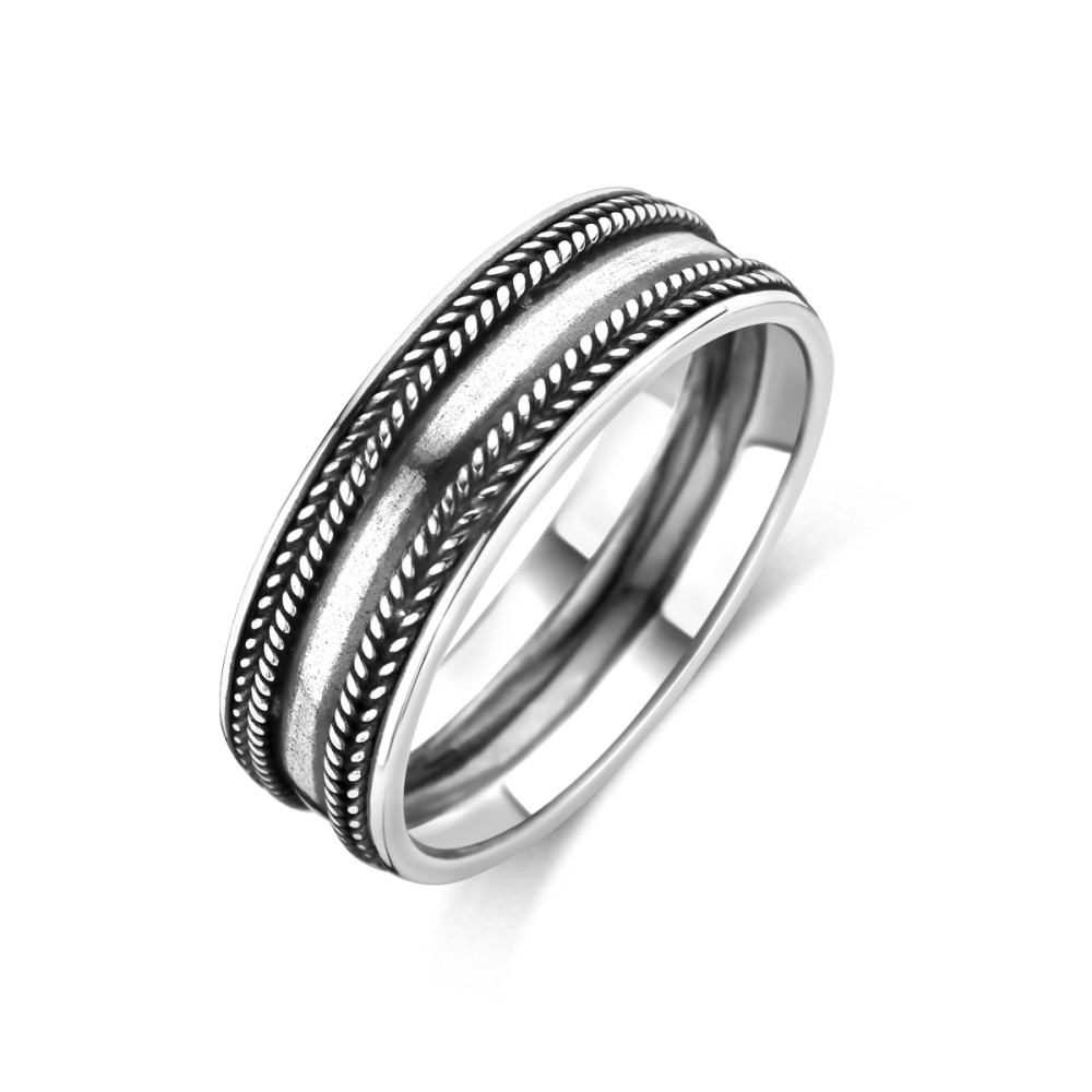 heren-schakelring-glanzend-zilver-geoxideerd-gevlochten-details-7-mm-breedte