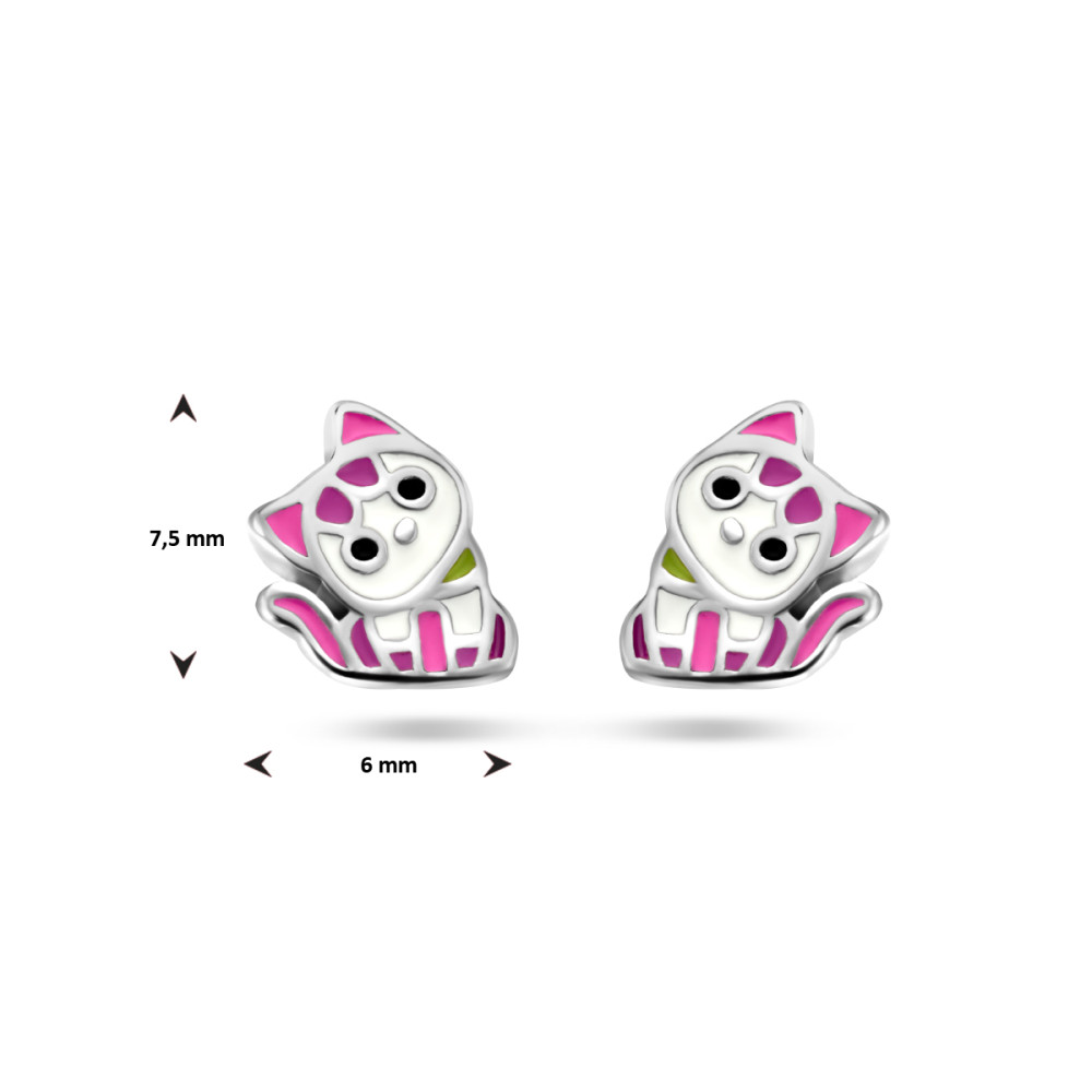 kat-oorstekers-zilver-emaille-kinderoorbellen-7-5-x-6-mm
