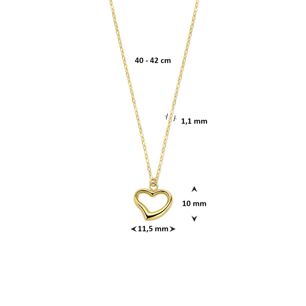 ketting-14-karaat-goud-hartje-glanzend-ankerschakel-lengte-40-42-cm