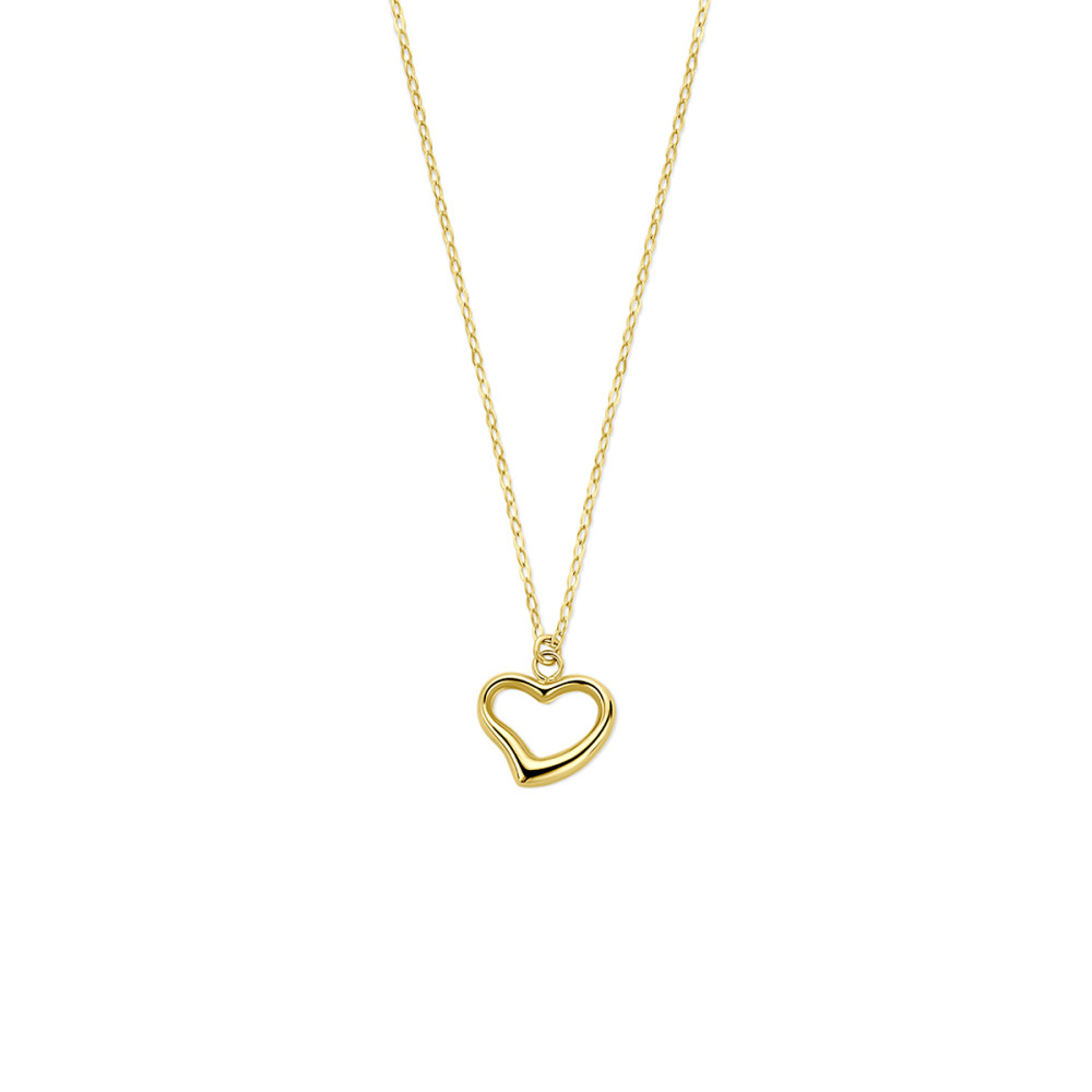 ketting-14-karaat-goud-hartje-glanzend-ankerschakel-lengte-40-42-cm