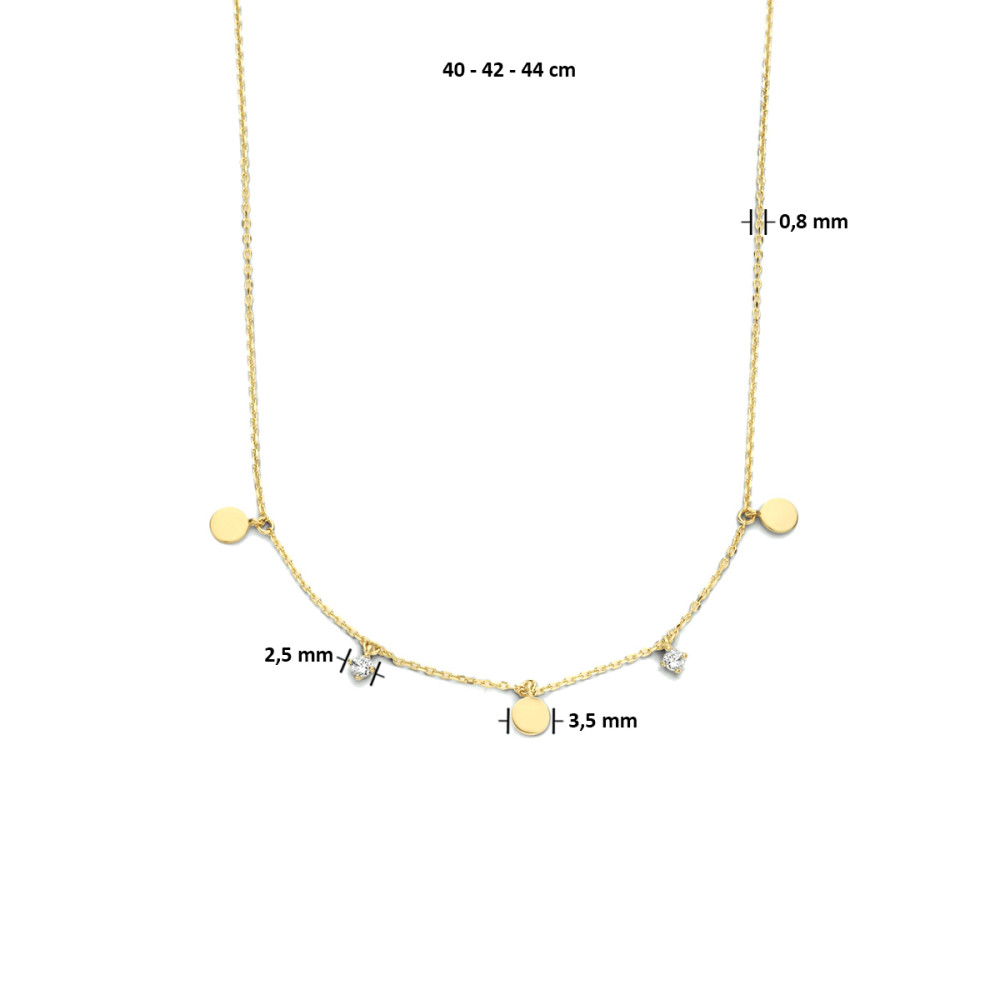 ketting-14-karaat-goud-met-transparante-zirkonia-anker-glanzend-lengte-40-42-44-cm