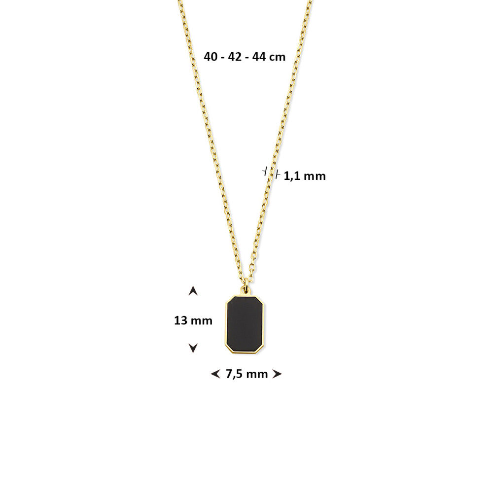 ketting-14-karaat-goud-onyx-achthoek-anker-glanzend-lengte-40-42-44-cm