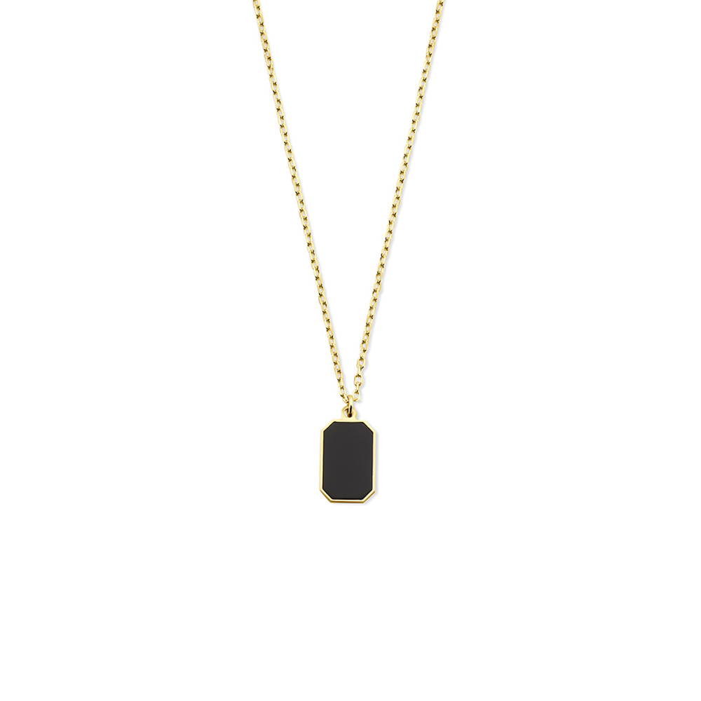 ketting-14-karaat-goud-onyx-achthoek-anker-glanzend-lengte-40-42-44-cm
