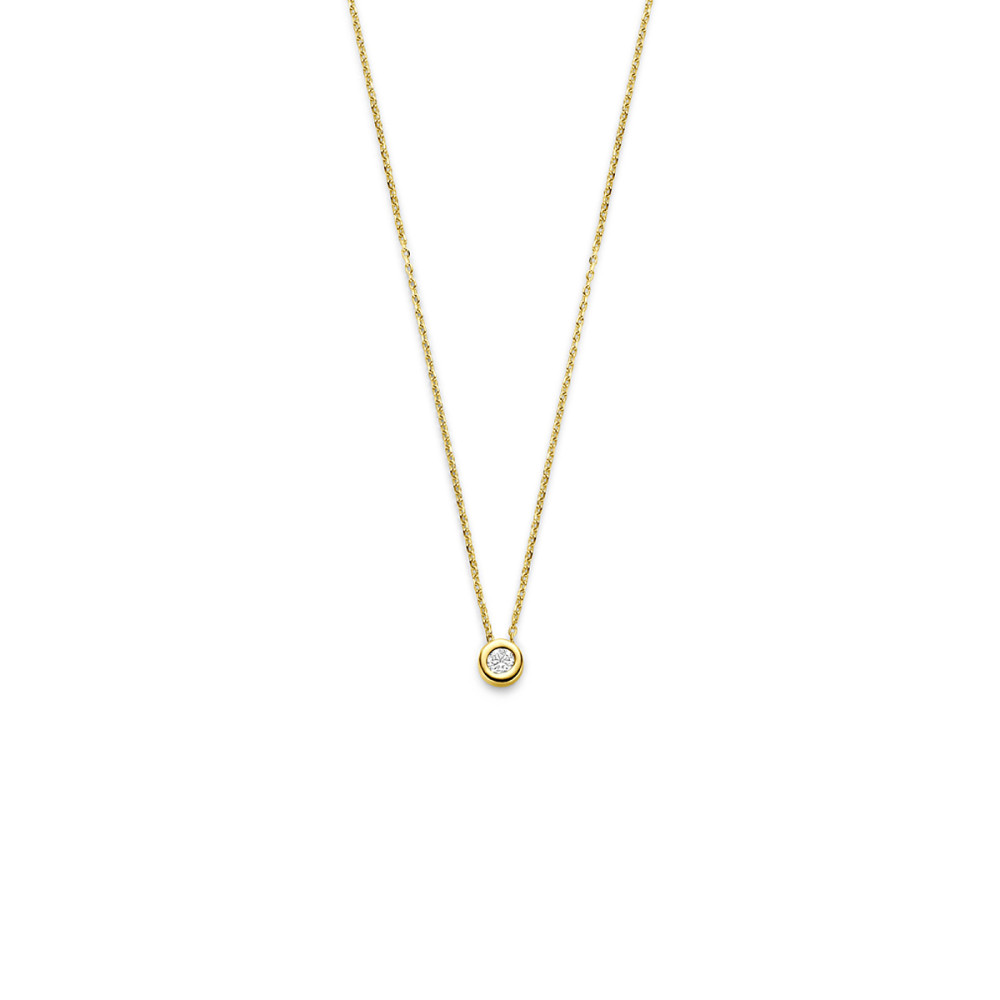 ketting-14-karaat-goud-ronde-hanger-met-zirkonia-en-ankerschakel-glanzend-lengte-41-43-45-cm