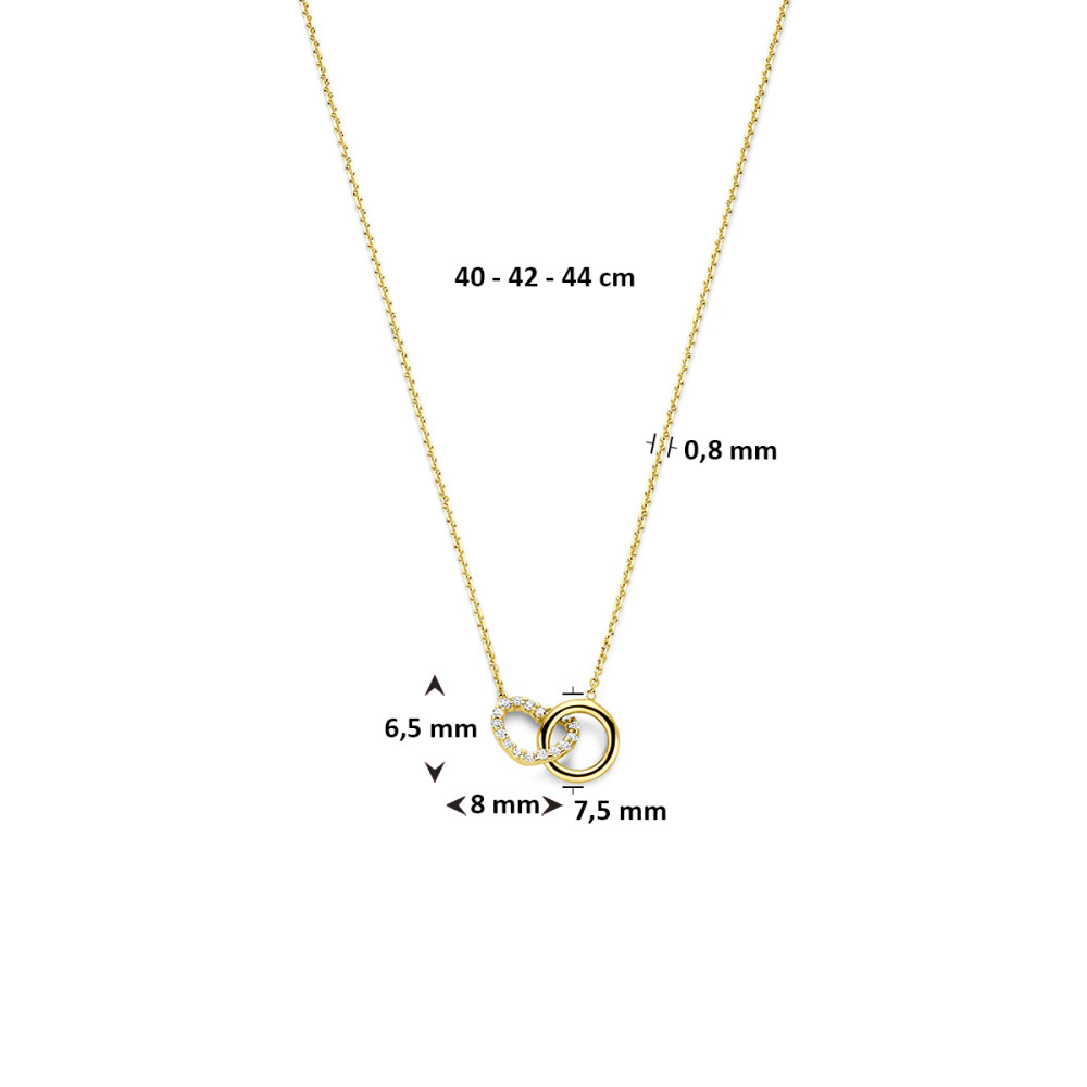 ketting-14-karaat-goud-zirkonia-hanger-glanzend-lengte-40-42-44-cm
