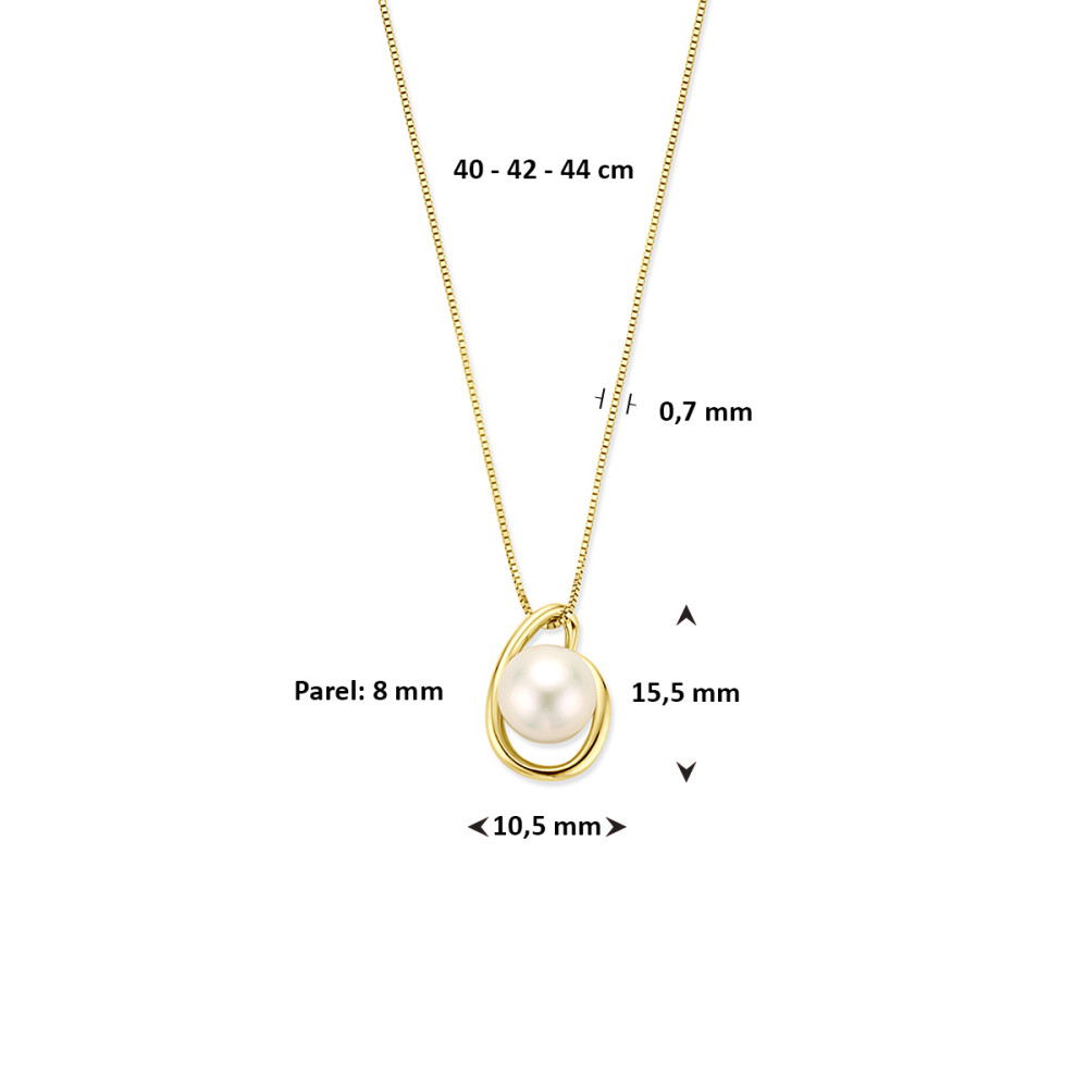 ketting-14-karaat-gouden-ketting-met-parel-hanger-glanzend-lengte-40-42-44-cm