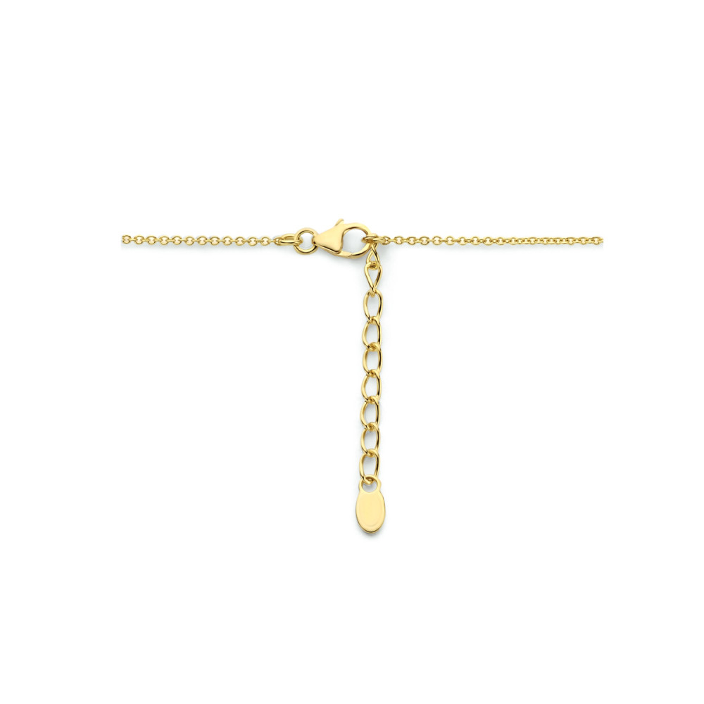 ketting-gold-plated-en-gediamanteerde-cirkel-hanger-15-mm-lengte-42-45-cm