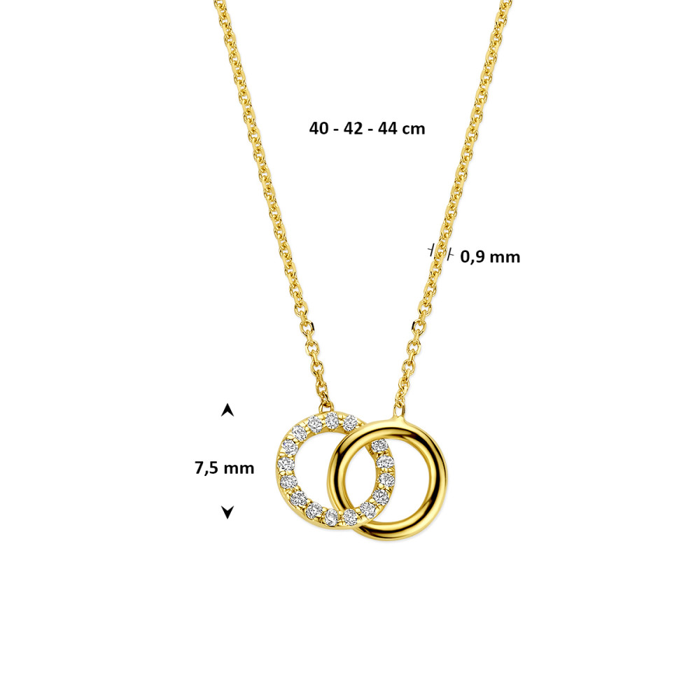 ketting-goud-en-2-verbonden-rondjes-glanzend-en-lab-diamanten-0-09-crt-0-9-mm-breedte-lengte-40-42-44-cm