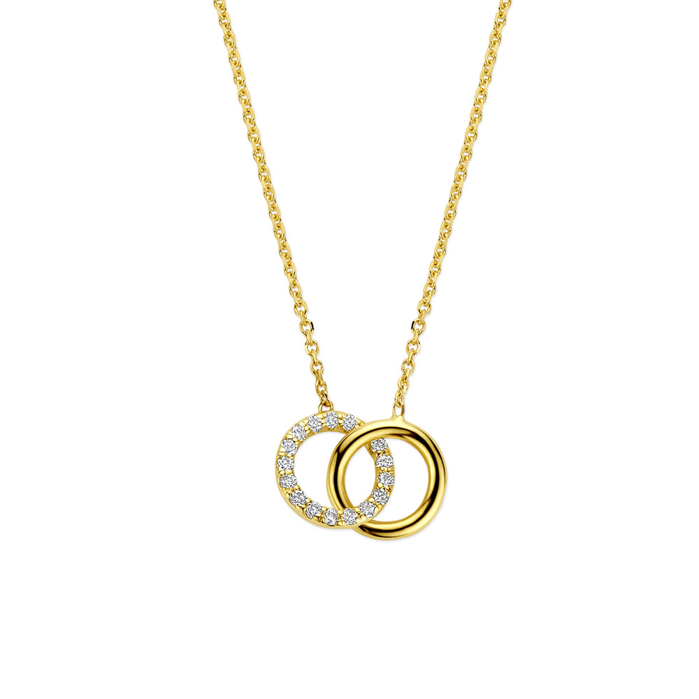 ketting-goud-en-2-verbonden-rondjes-glanzend-en-lab-diamanten-0-09-crt-0-9-mm-breedte-lengte-40-42-44-cm