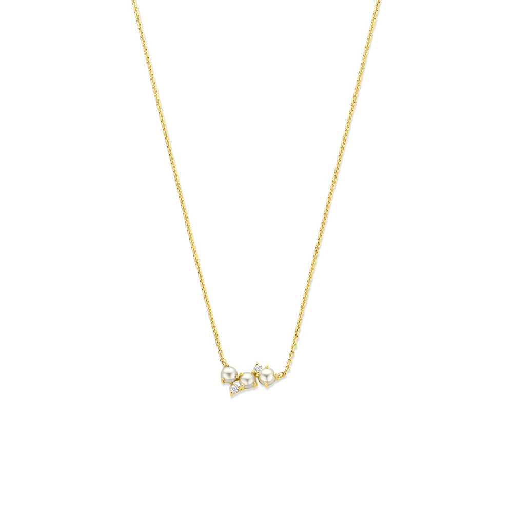 ketting-goudkleurig-zirkonia-en-3-parels-breedte-0-8-mm-lengte-42-45-cm