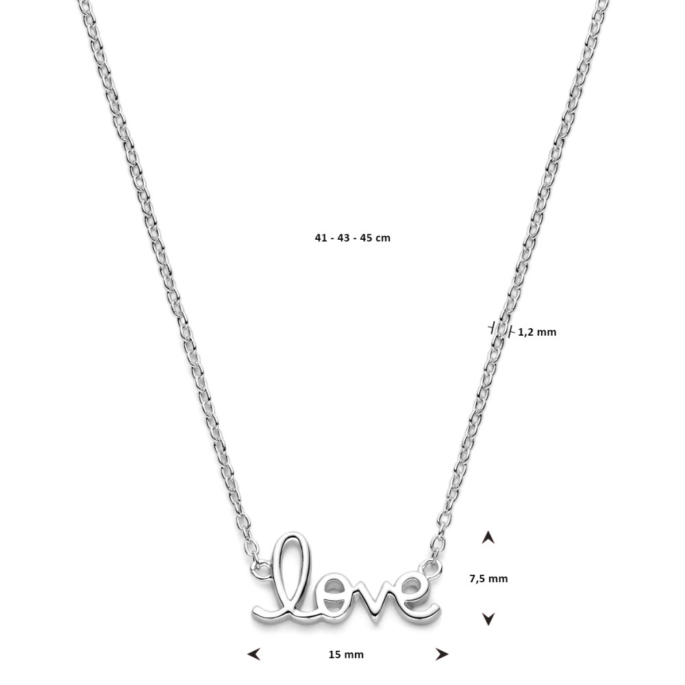 ketting-love-hanger-925-zilver-15-mm-x-75-mm-lengte-41-43-45-cm