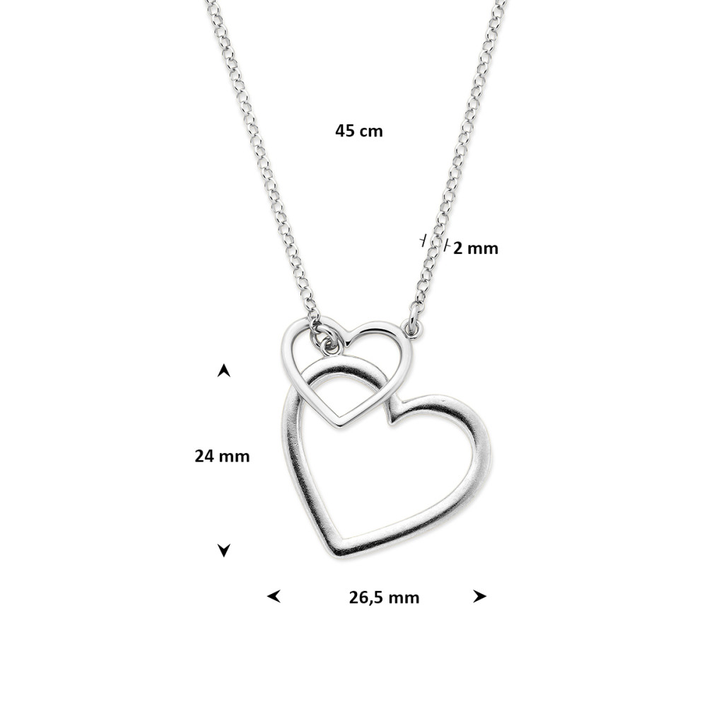 ketting-met-hanger-925-zilver-open-dubbele-harten-27-mm-breedte-lengte-45-cm