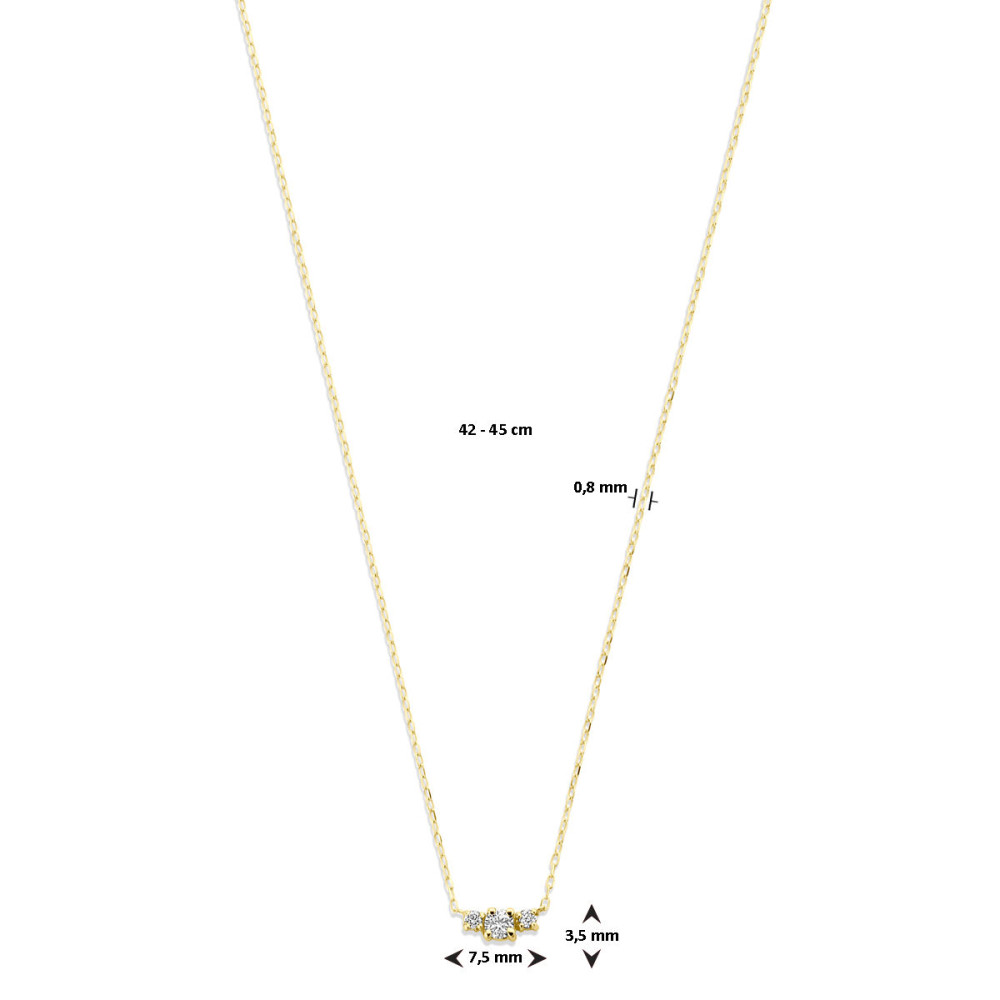 DJADEE Damesketting met kruis hanger goud 750 verguld