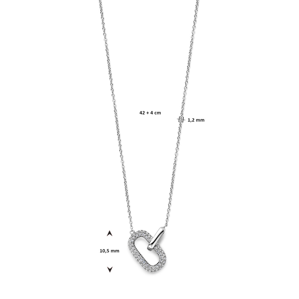 ketting-zilver-2-ovale-schakels-zirkonia-en-glanzend-lengte-42-46-cm