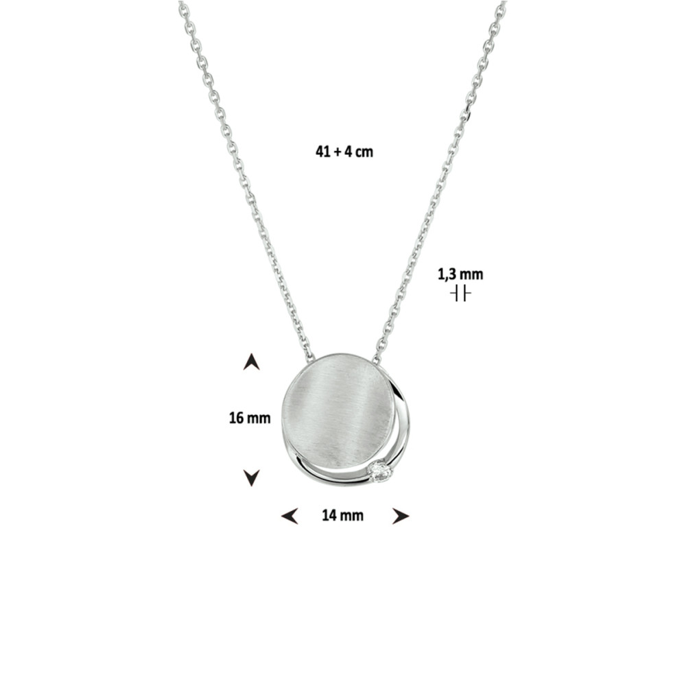 ketting-zilver-ronde-matte-hanger-en-glanzend-zirkonia-boogje-1-3-mm-breedte-lengte-41-45-cm