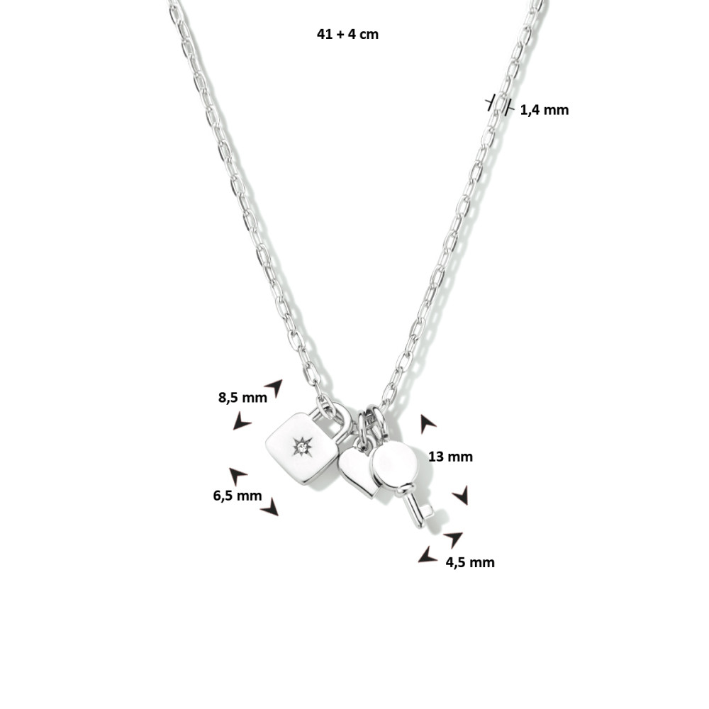 ketting-zilver-slotje-hart-en-sleutel-glanzend-1-4-mm-breedte-lengte-41-45-cm