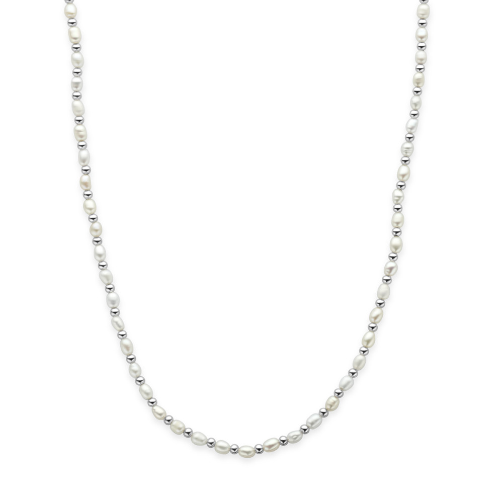 ketting-zilver-witte-zoetwaterparels-glanzende-bolletjes-lengte-41-45-cm