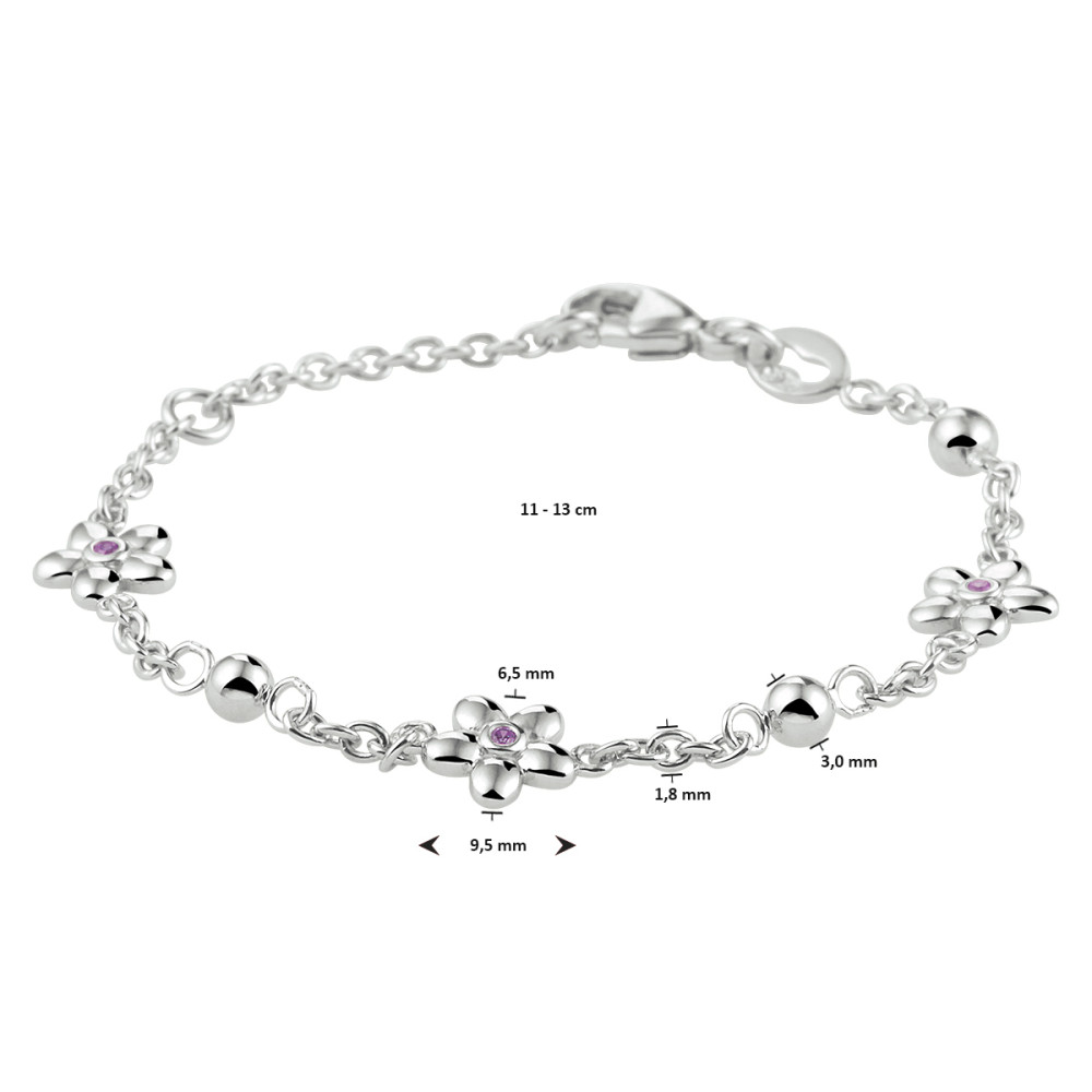 kinder-bedelarmband-925-zilver-roze-zirkonia-bloem-9-5-mm-breedte-lengte-11-13-cm