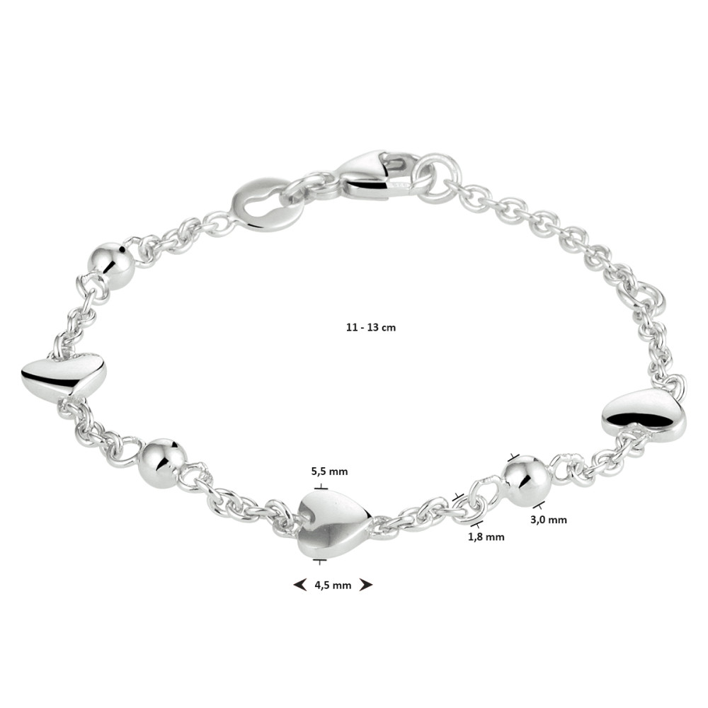 kinder-bedelarmband-925-zilveren-hartjes-en-bolletjes-glanzend-5-5-mm-breedte-lengte-11-13-cm