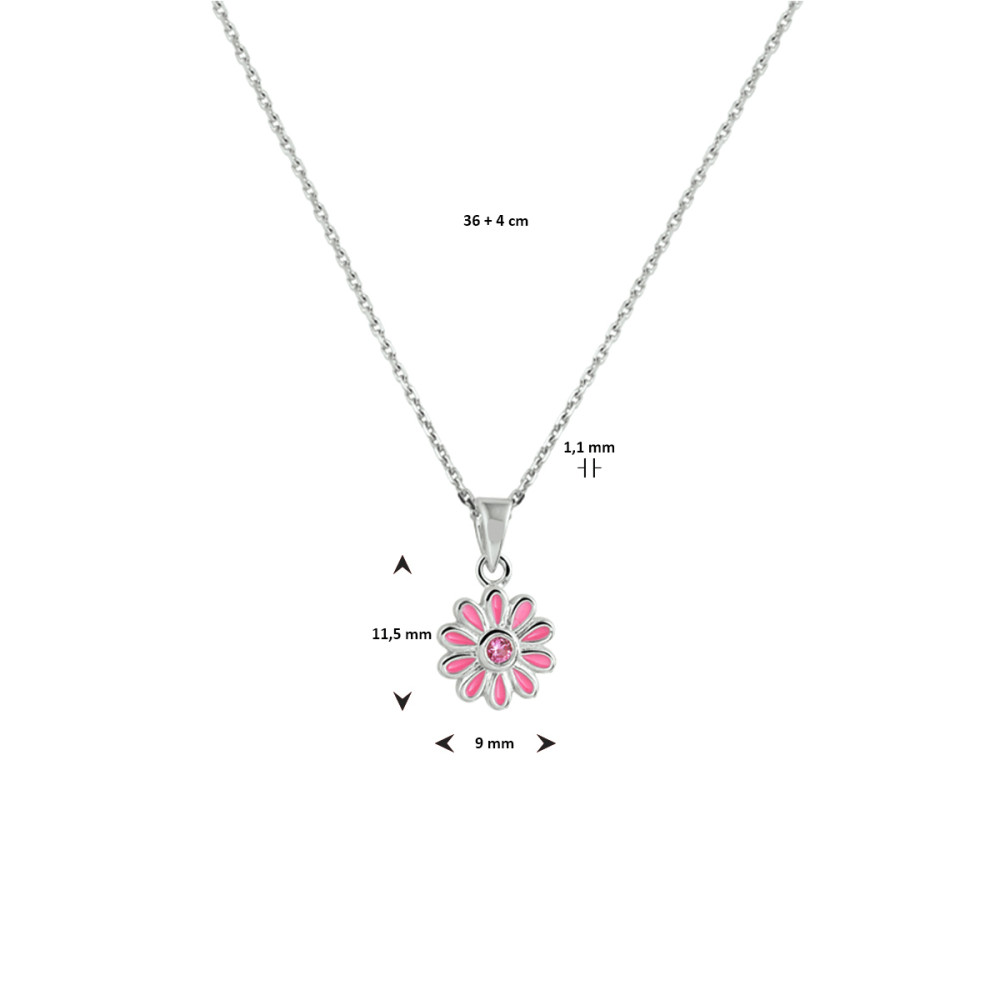 kinder-ketting-bloem-hanger-zilver-925-roze-zirkonia-en-emaille-lengte-36-40-cm