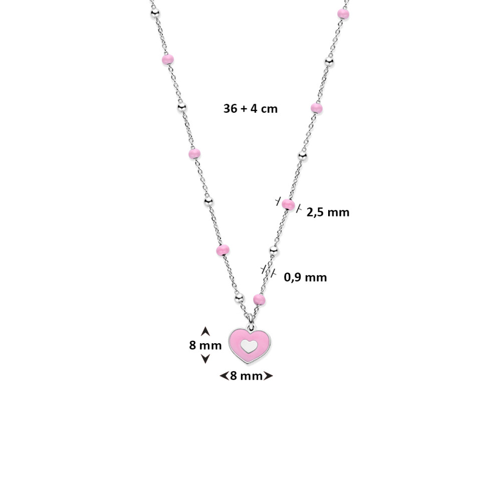 kinder-ketting-met-hart-hanger-roze-kralen-925-zilver-0-9-mm-breed-lengte-36-40-cm