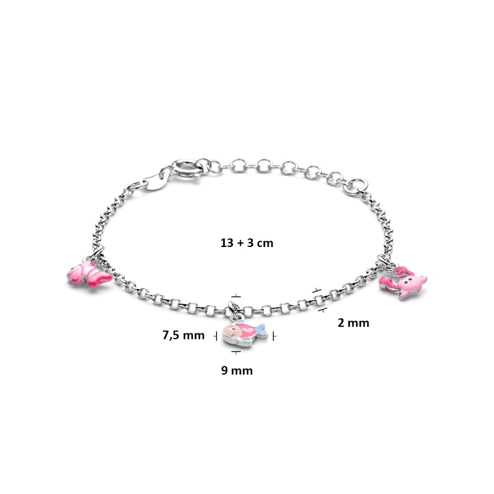 kinderarmband-zilver-met-emaille-krab-en-vissen-2-mm-breedte-lengte-13-16-cm