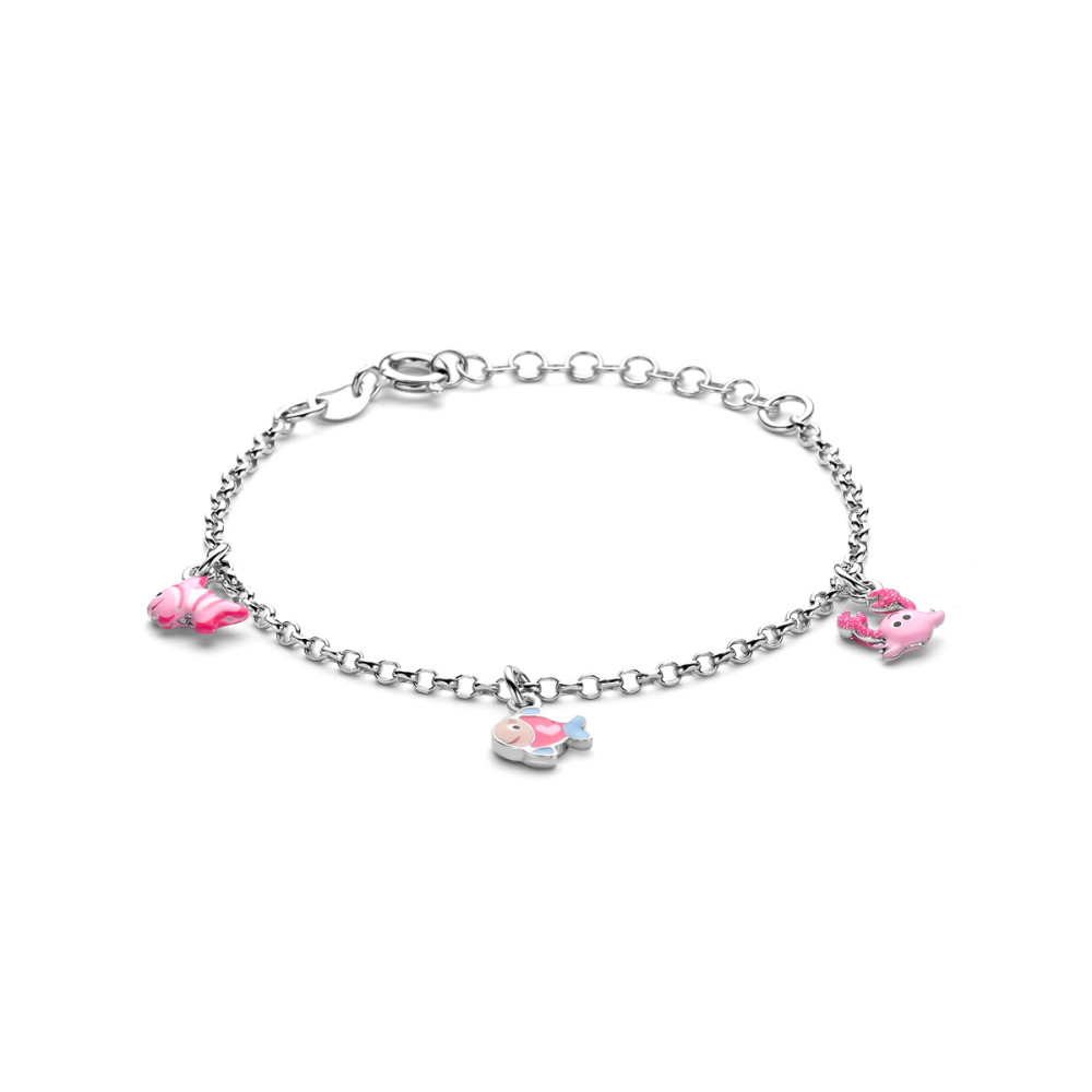 kinderarmband-zilver-met-emaille-krab-en-vissen-2-mm-breedte-lengte-13-16-cm