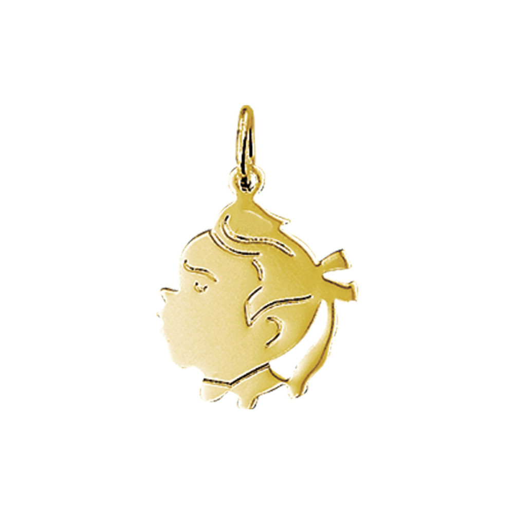 kinderkopje-hanger-14-karaat-goud-glanzend-profielfiguur-meisje-11-mm-breed-x-15-5-mm-hoog
