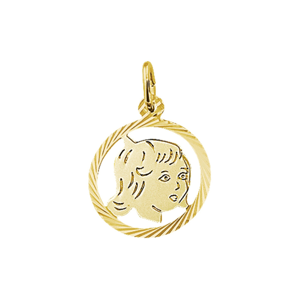 kinderkopje-hanger-meisje-14-karaat-goud-rond-gediamanteerd-16-mm-diameter
