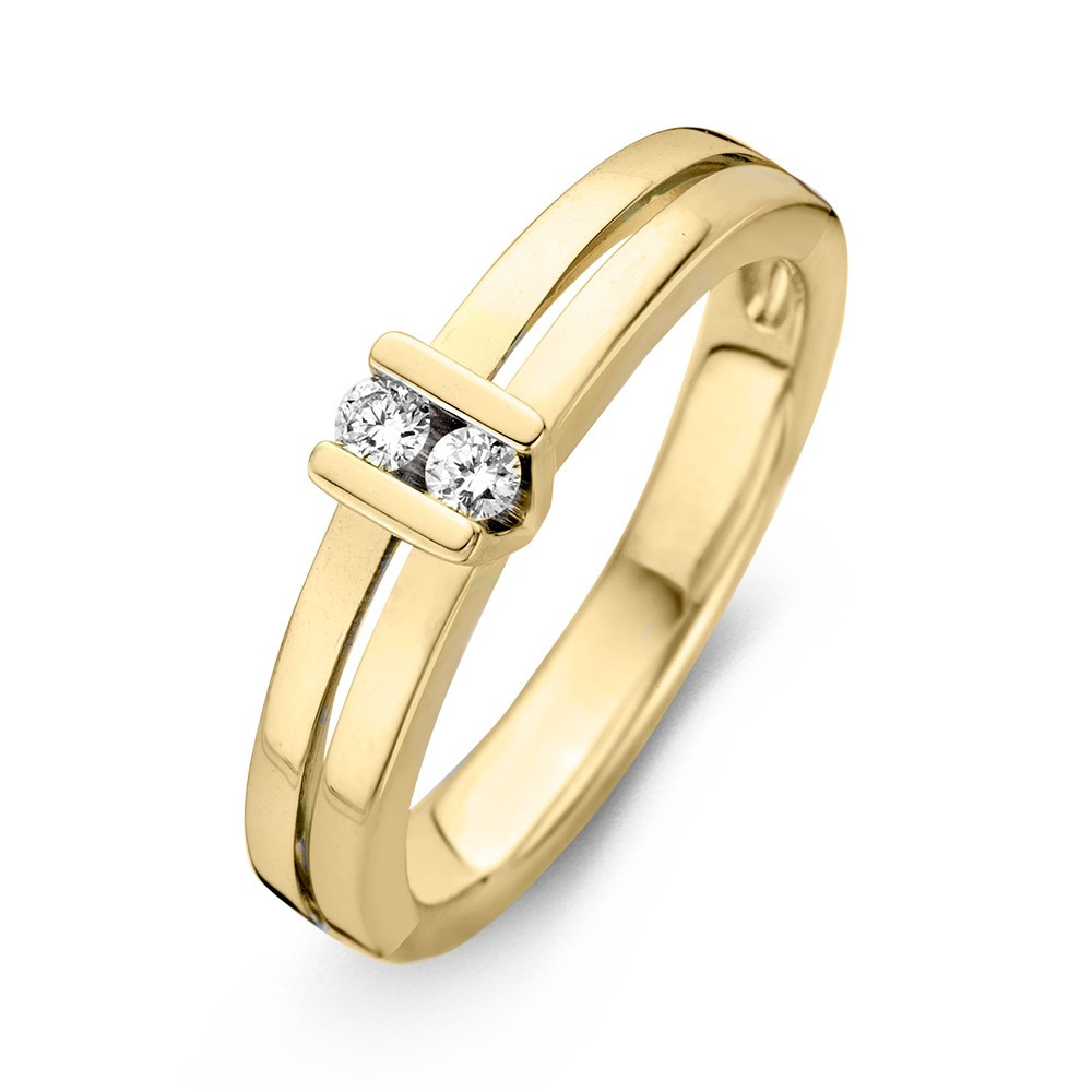klassieke-ring-van-goud-met-twee-diamanten-0-10-crt-in-v-zetting