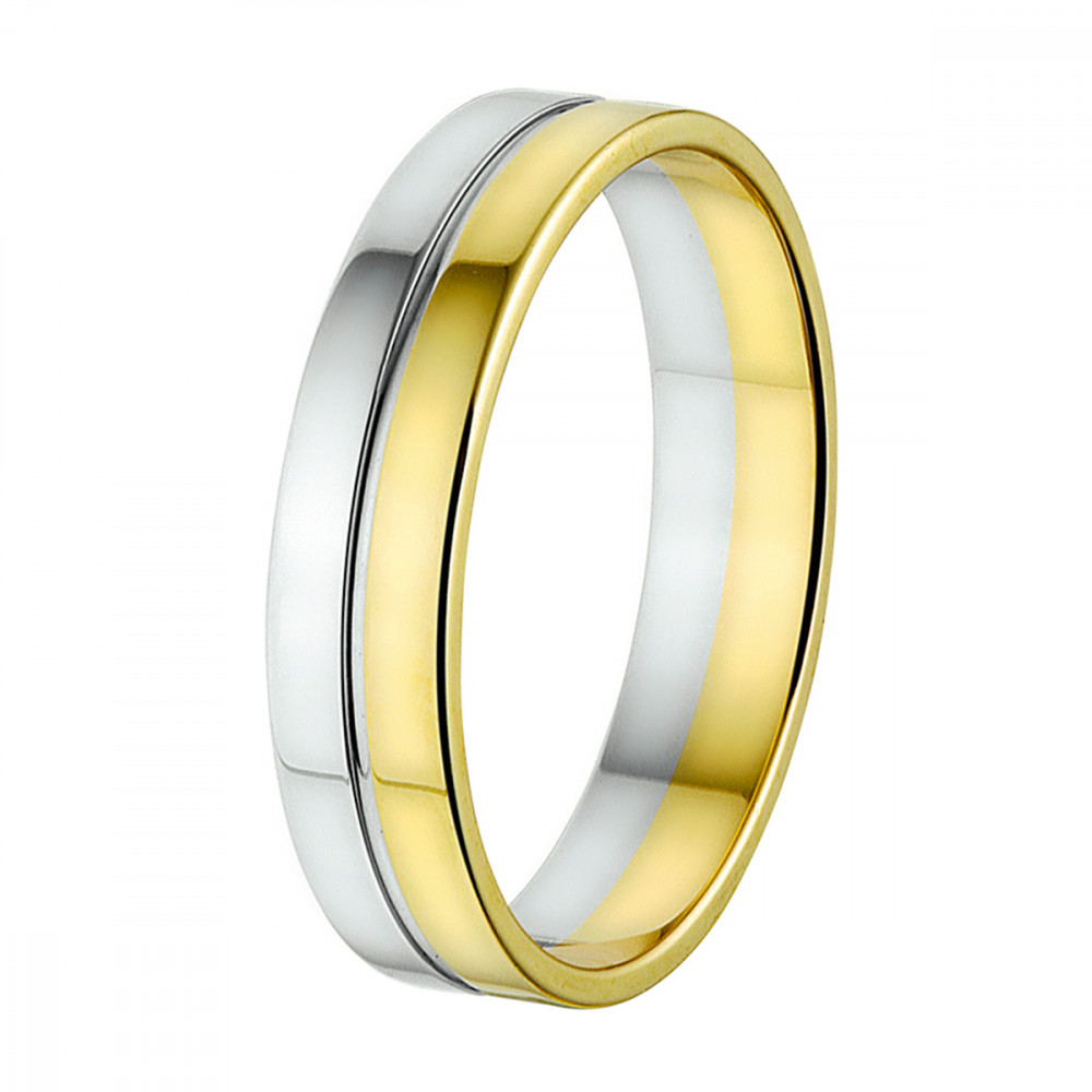 klassieke-trouwring-van-14-karaat-bicolor-goud-moderne-uitstraling-zonder-stenen