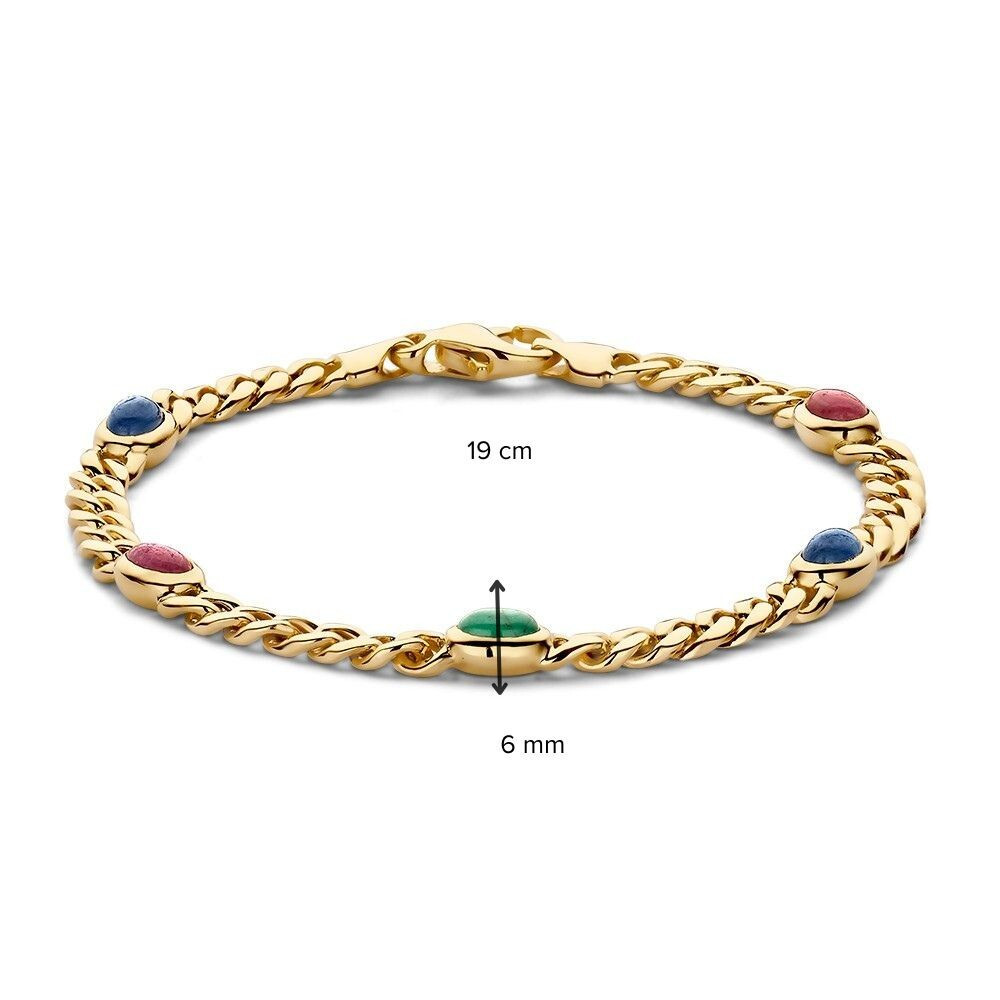 kleurrijke-armband-van-goud-met-vijf-edelstenen-in-groen-blauw-en-rood-van-6-mm-lengte-19-cm