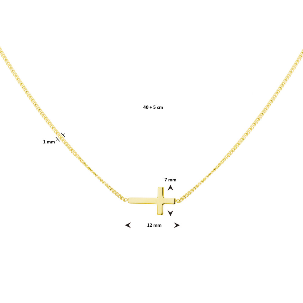 kruis-ketting-goudkleurige-plating-1-mm-breedte-lengte-40-45-cm