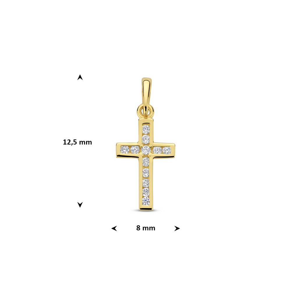 kruisjes-hanger-9-karaat-goudkleurig-zirkonia-glanzend-8-mm-breed-x-12-5-mm-hoog