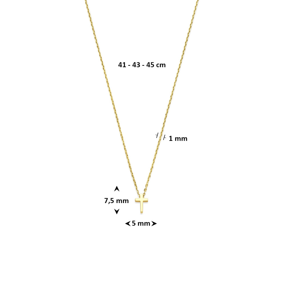 kruisjes-ketting-glanzend-14-karaat-goud-1-mm-breedte-lengte-41-43-45-cm
