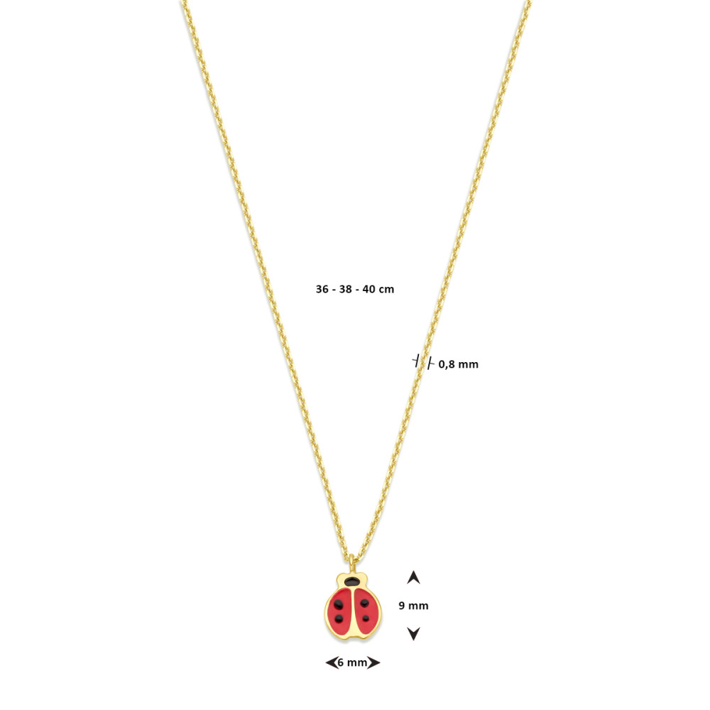 lieveheersbeestje-0-8-mm-ketting-met-hanger-goud-emaille-lengte-verstelbaar-36-40-cm