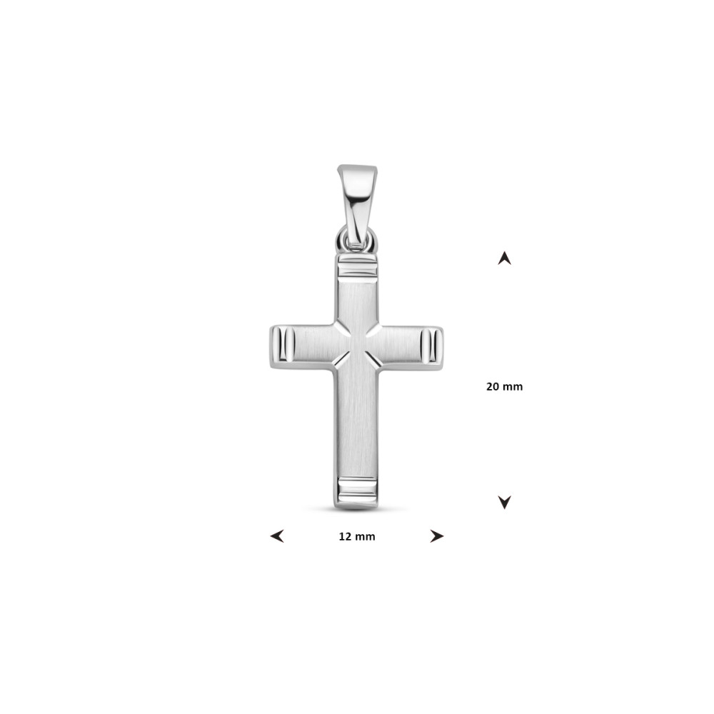 mat-en-glanzend-zilveren-kruisje-met-gestreepte-bewerking-12-mm-breed-hoogte-20-mm