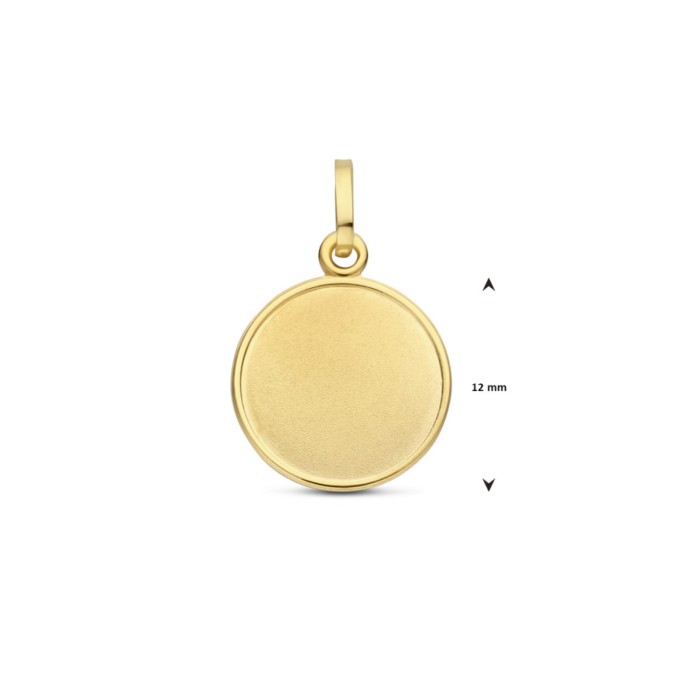 matte-en-glanzende-graveerhanger-met-ronde-vorm-14-karaat-goud-diameter-18-mm