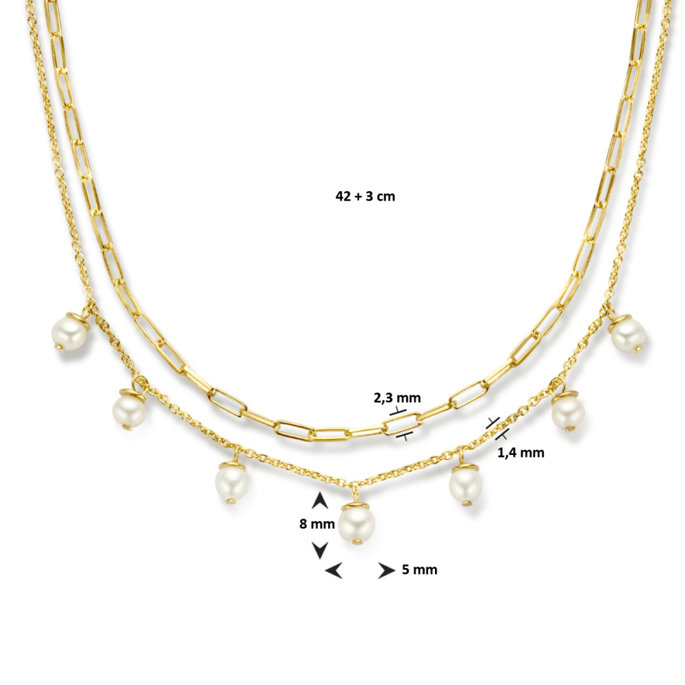 multi-collier-2-3-mm-parelketting-goud-op-zilver-lengte-verstelbaar-42-45-cm