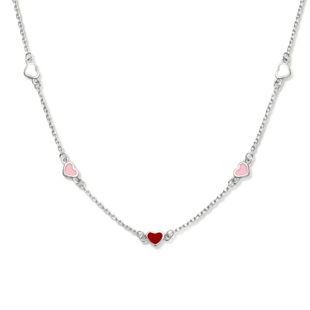 multicolor-ketting-zilver-en-hartjes-hangers-emaille-4-mm-breedte-lengte-41-44-cm