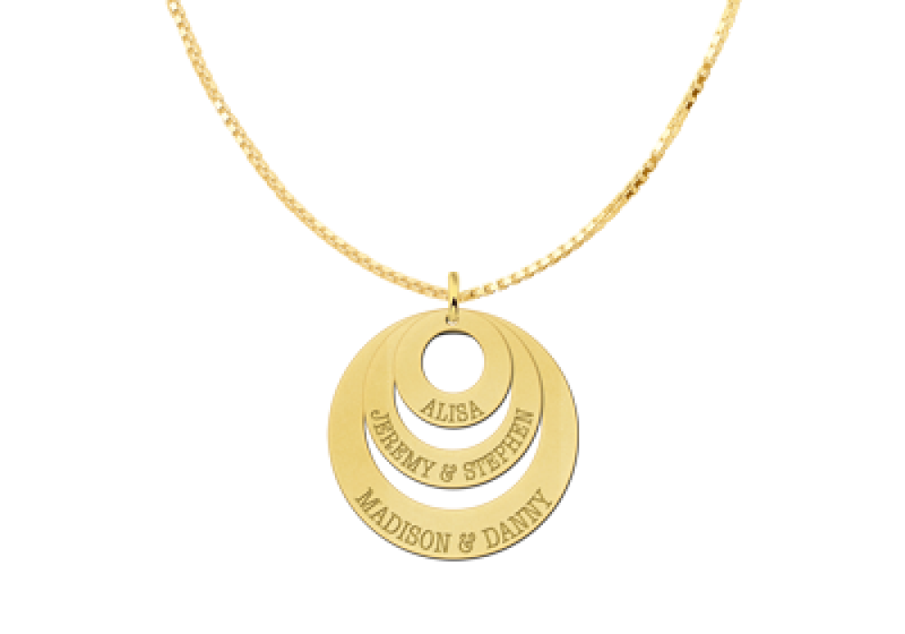 names4ever-gouden-hanger-met-drie-cirkels-met-namen-dikte-0-4-mm