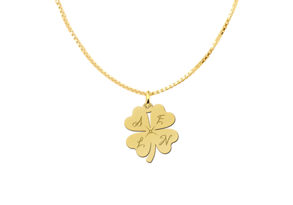 names4ever-gouden-klavertje-vier-hanger-met-vier-initialen-hoogte-18-5-mm