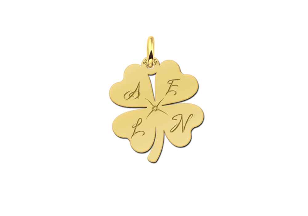names4ever-gouden-klavertje-vier-hanger-met-vier-initialen-hoogte-18-5-mm