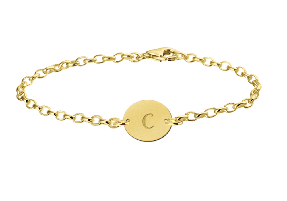 names4ever-mj010989-gouden-schakelarmband-met-ovale-hanger-en-letter-c