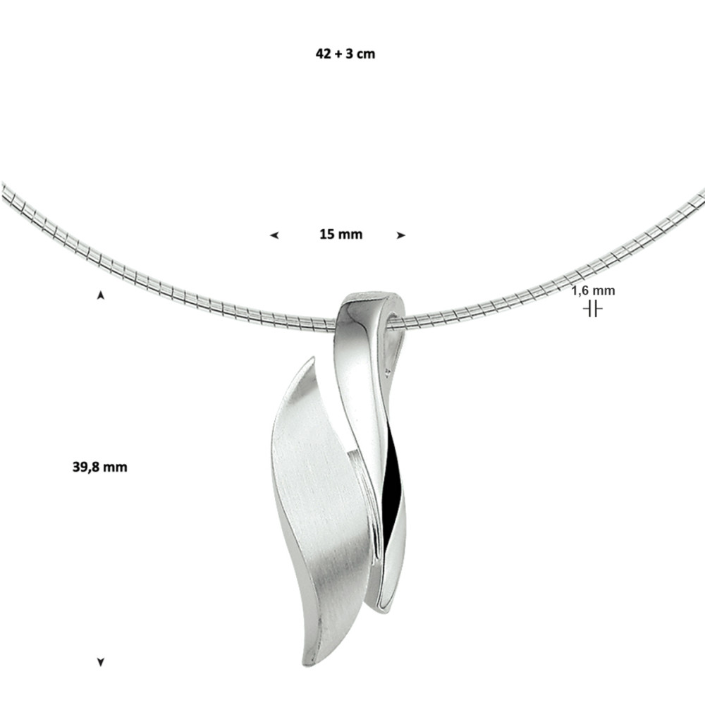 omega-ketting-zilver-matte-en-glanzende-hanger-1-6-mm-breedte-lengte-42-45-cm