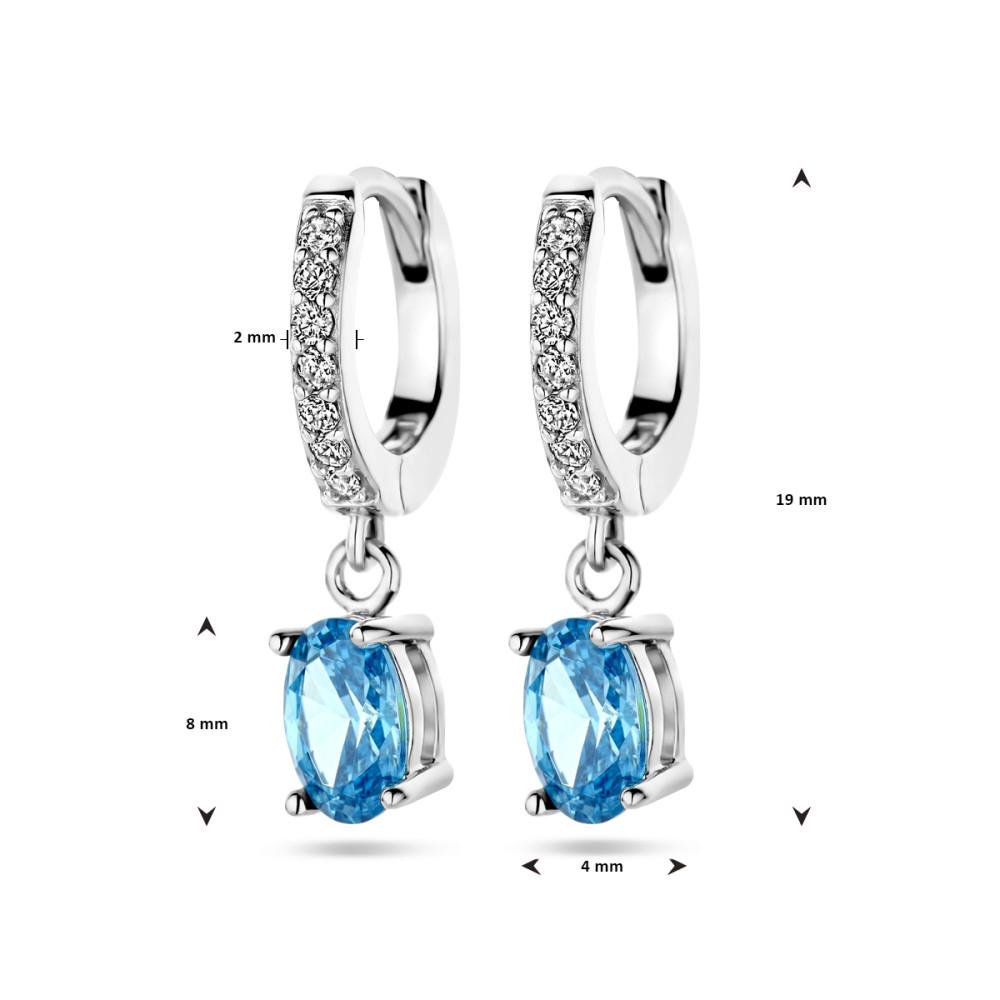 oorringen-blauwe-zirkonia-hangers-ovaal-zilver-925-glanzend-19-mm-hoog