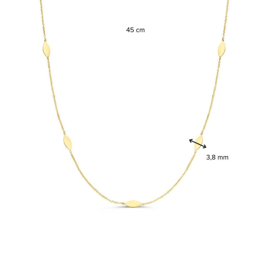 ovale-collier-3-8-mm-breed-zonder-hanger-in-14-karaat-goud-lengte-45-cm