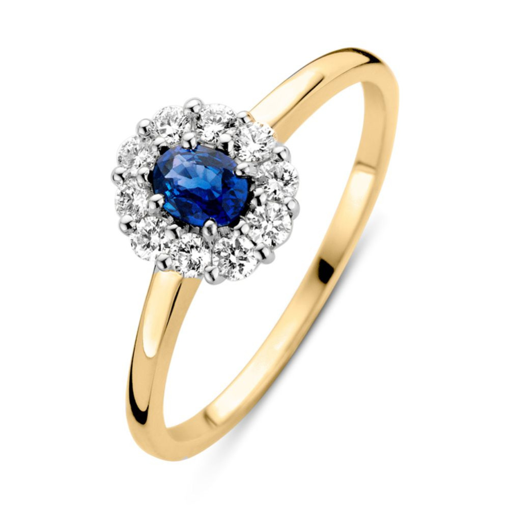 ovale-entourage-ring-van-14-karaat-goud-met-saffier-en-diamanten-0-25-crt