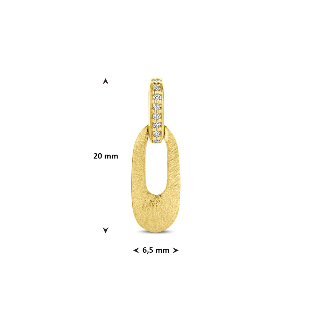 ovale-hanger-14-karaat-gescratched-goud-diamanten-lus-0-03-crt-6-5-mm-breed-x-20-mm-hoog